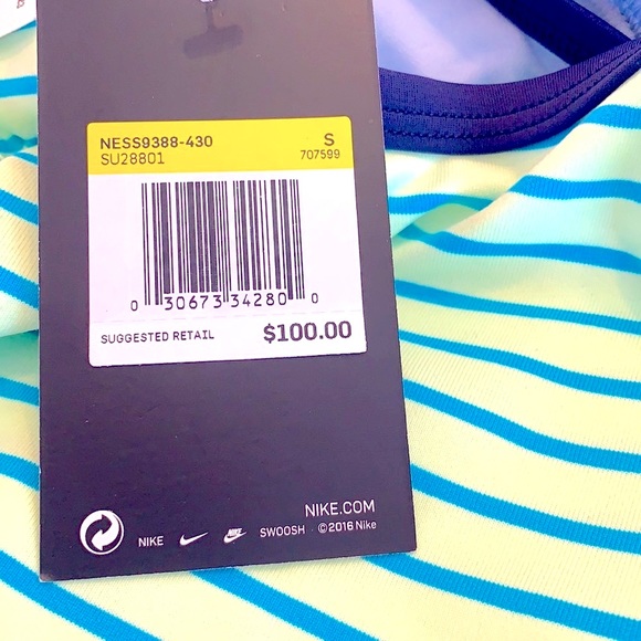 Nike Sport Women's 2 piece Striped Tankini Swimsuit Size Small NWT $100 - Picture 5 of 6